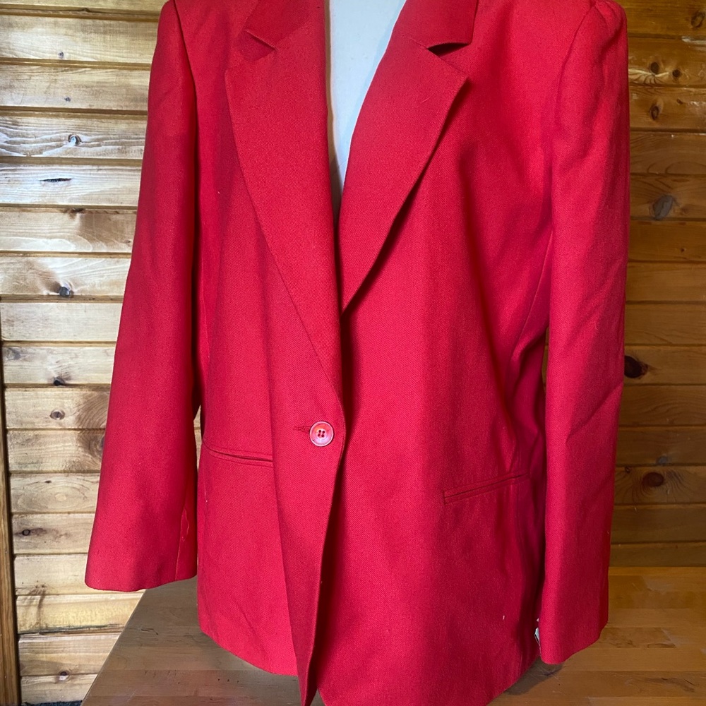 Koret Red Blazer Classic Tailored Suit Jacket